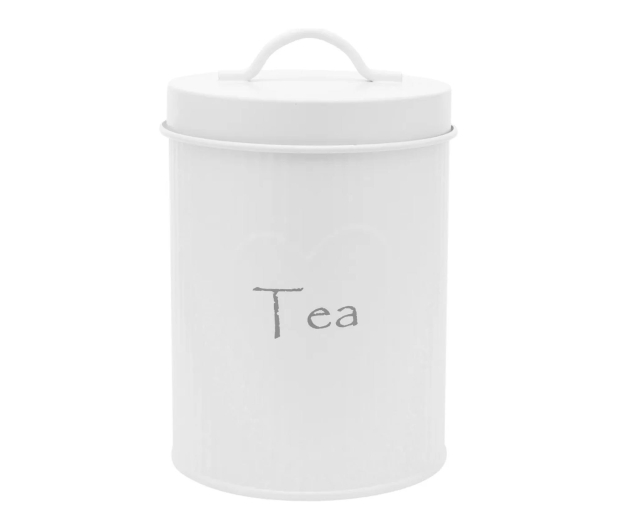 Altom Puszka metalowa z reliefem prążki 11x11x15 cm dek. Tea - 1580534 - zdjęcie